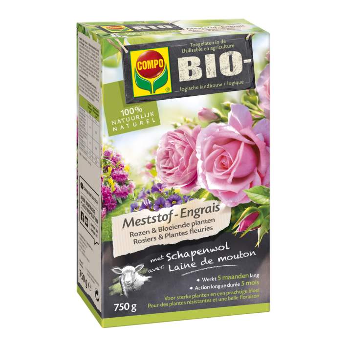 2029102017 - 6pc. per box - COMPO BIO MESTSTOF ROZEN & BLOEIENDE PLANTEN 750 Gr