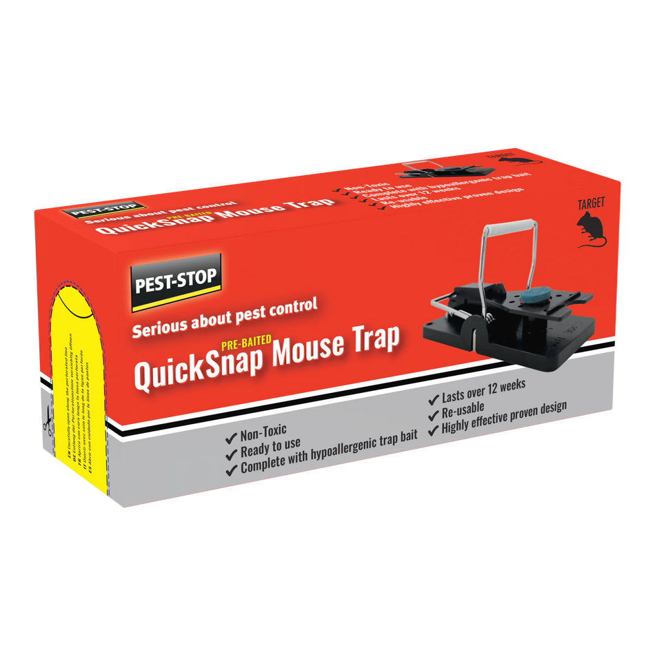 1101078218 - 6 pc. per box Pest Stop Pre-Baited Quick-Snap Mouse Trap