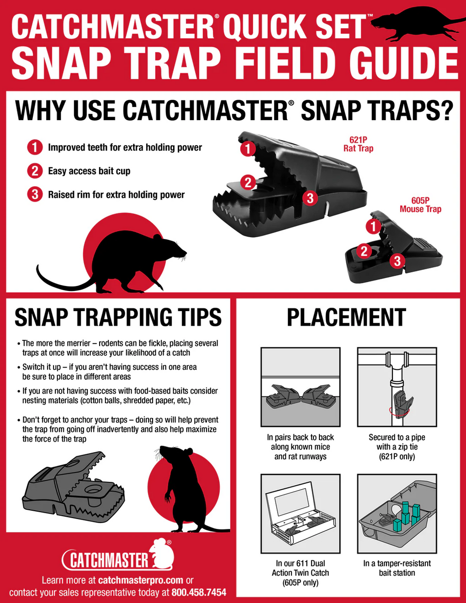 605P – 24st. per doos - Catchmaster® Easy Set Mouse Snap Trap